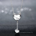 Wholesale Top Selling Simple Vogue Jewelry Romantic Gift Double Heart Pendant Necklace Jewelry